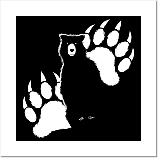 Grizzly bear silhouette and paws Posters and Art